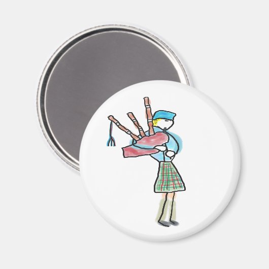Bagpipe Playing Magnet (Vorderseite/Rückseite)