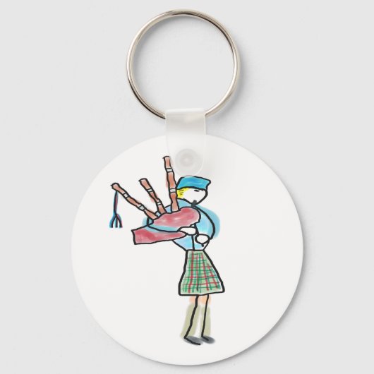 Bagpipe Playing Schlüsselanhänger (Vorderseite)