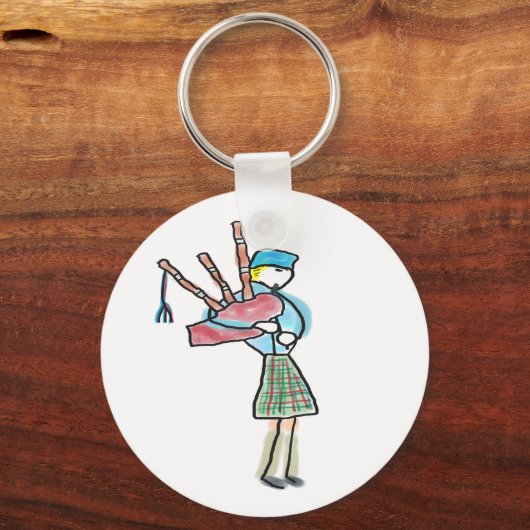 Bagpipe Playing Schlüsselanhänger (Rückseite)