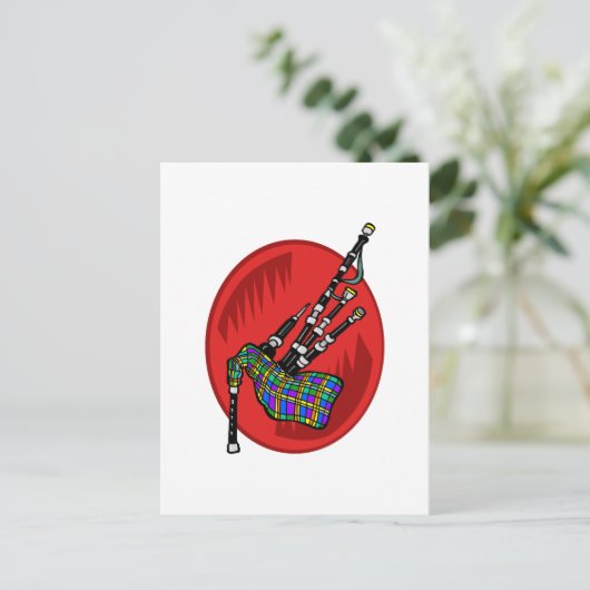 Bagpipe Postkarte (Stehend Vorderseite)