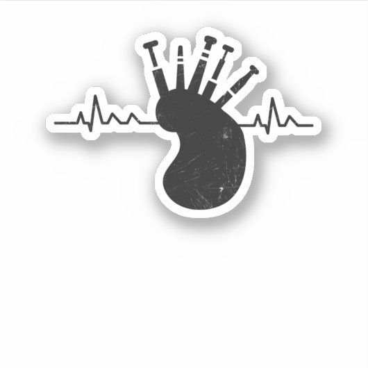Bagpipe Pulse Scotland Heartbeat Aufkleber (Vorderseite)