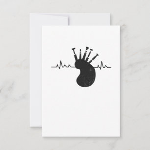 Bagpipe Pulse Scotland Heartbeat RSVP Karte
