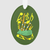 Bagpipe Red Musiknotens Ornament (Rückseite)