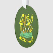 Bagpipe Red Musiknotens Ornament (Vorderseite)