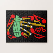 Bagpipe Red Musiknotens Puzzle (Horizontal)