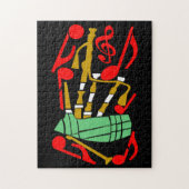 Bagpipe Red Musiknotens Puzzle (Vertikal)
