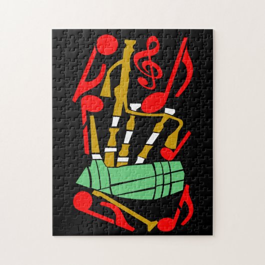 Bagpipe Red Musiknotens Puzzle (Vertikal)