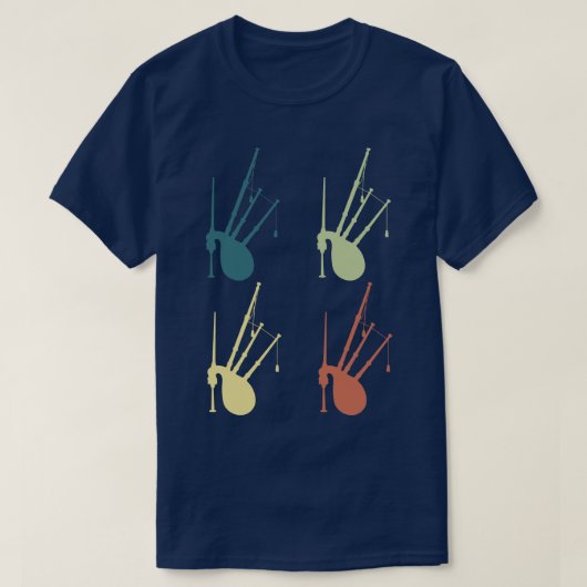 Bagpipe Retro T-Shirt (Design vorne)