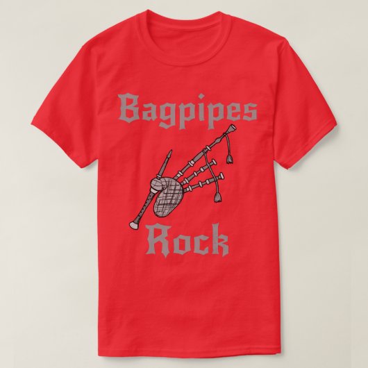 Bagpipe Rock Scottish Musician Rock Goth T-Shirt (Design vorne)