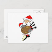Bagpipe Santa Feiertagspostkarte (Vorne/Hinten)