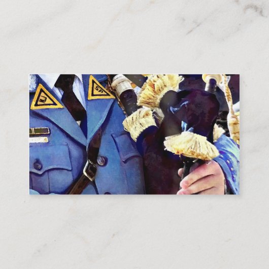 Bagpipe spielen visitenkarte (Rückseite)