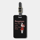 Bagpipe spielt sie Loud Gepäckanhänger (Vorderseite vertikal)