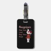 Bagpipe spielt sie Loud Gepäckanhänger (Rückseite vertikal)
