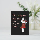Bagpipe spielt sie Loud Postkarte (Stehend Vorderseite)