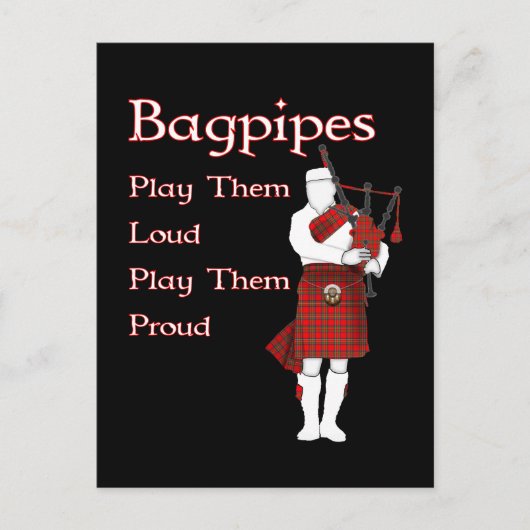 Bagpipe spielt sie Loud Postkarte (Vorderseite)