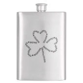 Bagpipe Text-Kleeblatt Flachmann (Vorderseite)