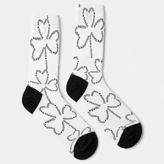 Bagpipe Text-Kleeblatt Socken (Rechts)