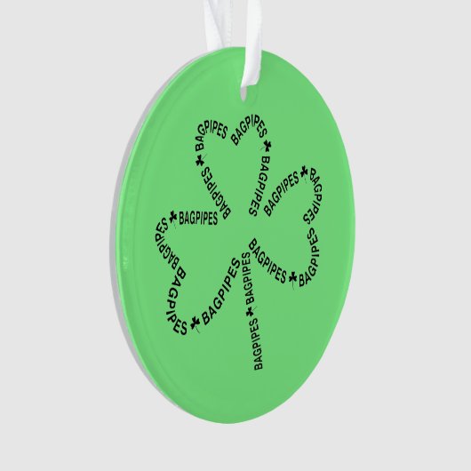 Bagpipe Text Kleeblatt T - Shirts Ornament (Vorderseite)