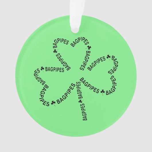 Bagpipe Text Kleeblatt T - Shirts Ornament (Vorderseite)
