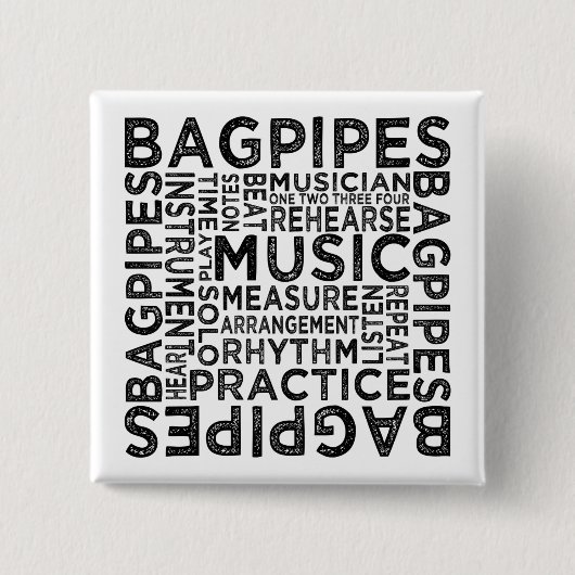 Bagpipe Typografie Button (Vorderseite)