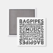 Bagpipe Typografie Magnet (Vorderseite/Rückseite)