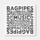 Bagpipe Typografie Magnet (Vorne)
