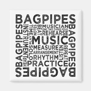 Bagpipe Typografie Magnet