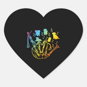 Bagpipe und Hunde Bagpipe Player Bagpipe Instrumen Herz-Aufkleber