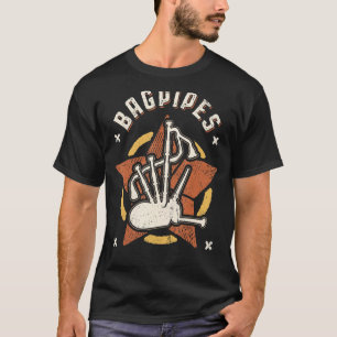 Bagpipe Vintag Retro Classic Music T-Shirt