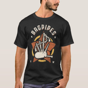 Bagpipe Vintag Retro Classic Music T-Shirt
