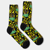 Bagpipe Yellow Musiknotens Socken (Rechts)