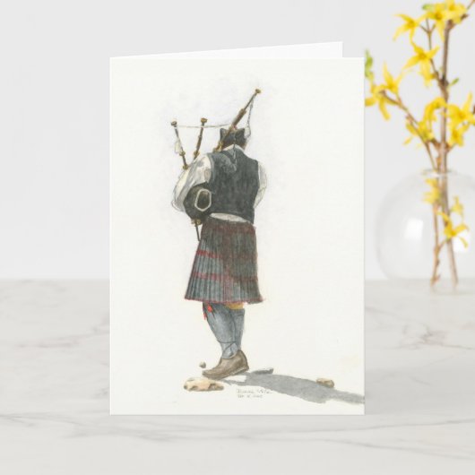 Bagpiper am Strand Karte (Gelbe Blume)