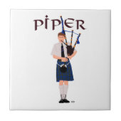 Bagpiper - Blue Kilt Fliese (Vorderseite)