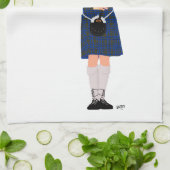 Bagpiper - Blue Kilt Geschirrtuch (Gefaltet)