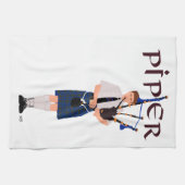 Bagpiper - Blue Kilt Geschirrtuch (Horizontal)