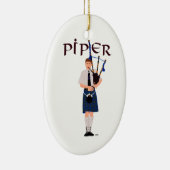 Bagpiper - Blue Kilt Keramik Ornament (Rechts)