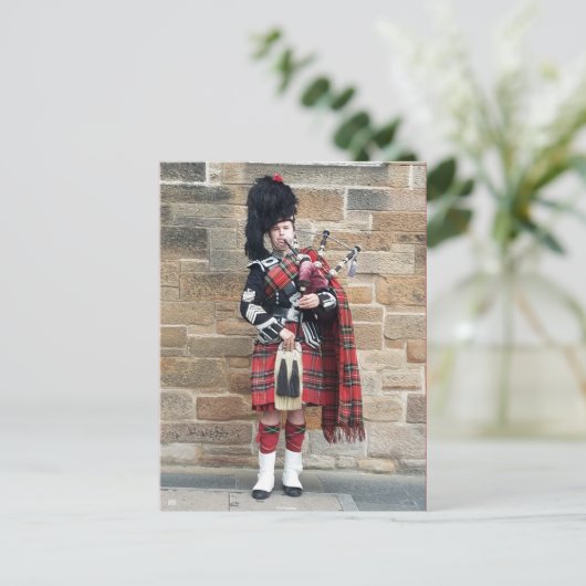 Bagpiper, Edinburgh, Schottland Postkarte (Stehend Vorderseite)