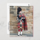 Bagpiper, Edinburgh, Schottland Postkarte (Vorne/Hinten)
