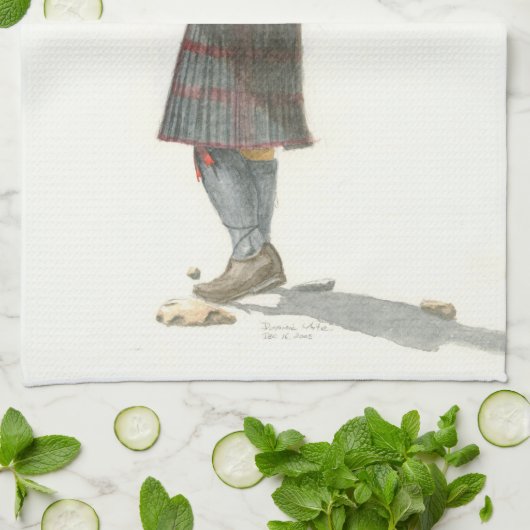 Bagpiper Geschirrtuch (Gefaltet)