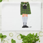Bagpiper - Grüner Kilt Handtuch (Gefaltet)