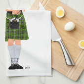 Bagpiper - Grüner Kilt Handtuch (Viertel Falte)