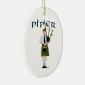 Bagpiper - Grüner Kilt Keramik Ornament (Rechts)