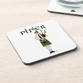 Bagpiper - Grüner Kilt Untersetzer (Linke Seite)