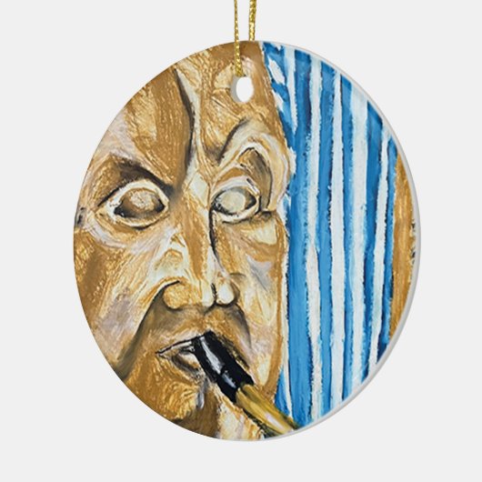 Bagpiper Keramik Ornament (Links)