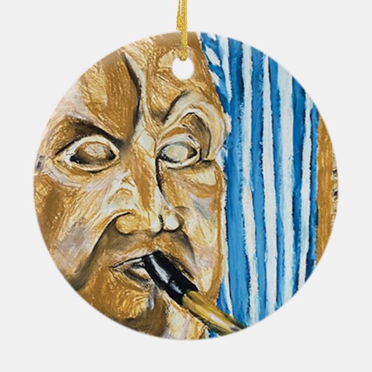 Bagpiper Keramik Ornament (Hinten)