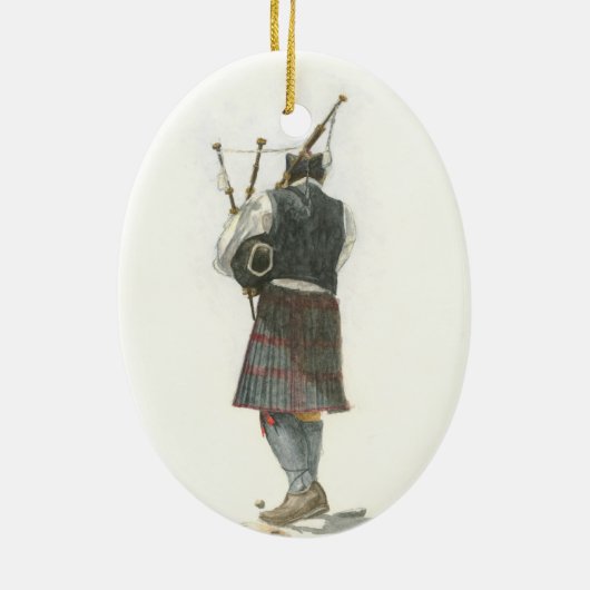 Bagpiper Keramik Ornament (Hinten)