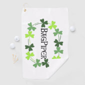 Bagpiper Kleeblatt Oval Golfhandtuch (Insitu)