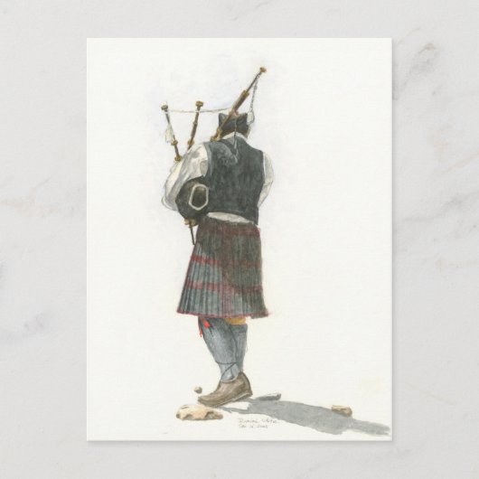 Bagpiper on Beach Postkarte (Vorderseite)