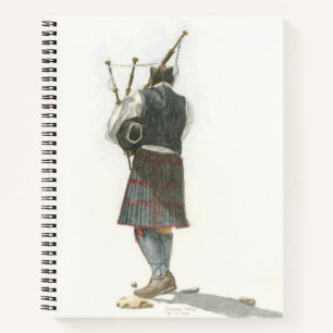 Bagpiper on Beach Spiral Notebook Notizblock
