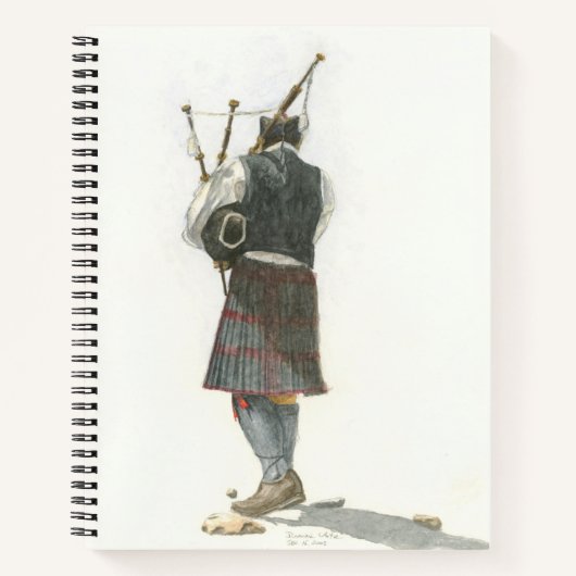 Bagpiper on Beach Spiral Notebook Notizblock (Vorderseite)
